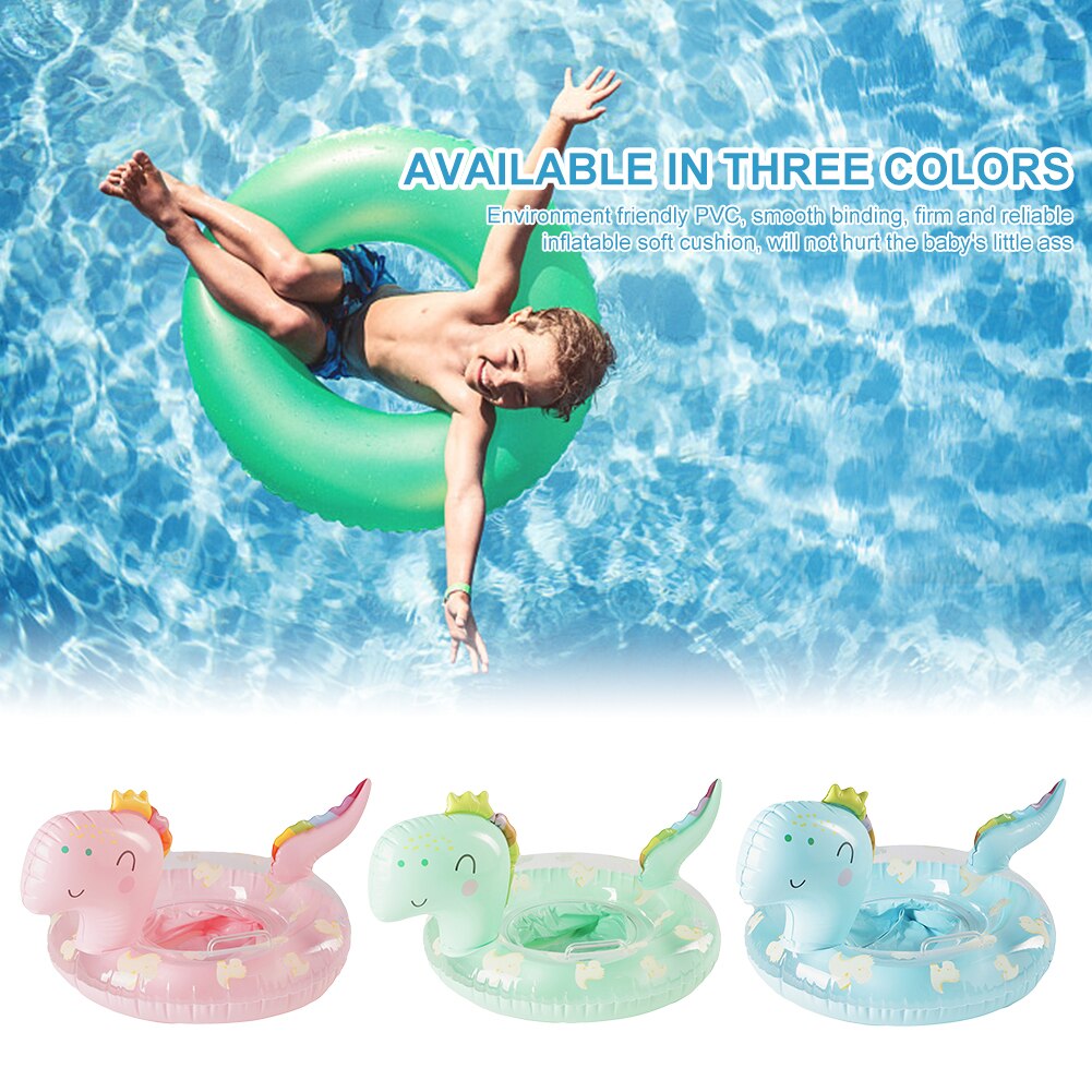 Dinosaur Shaped Swimming Rings Seat Cute Inflatable Kids Safety Water Toys Float Swim Ring Circle for 1-4Y Children